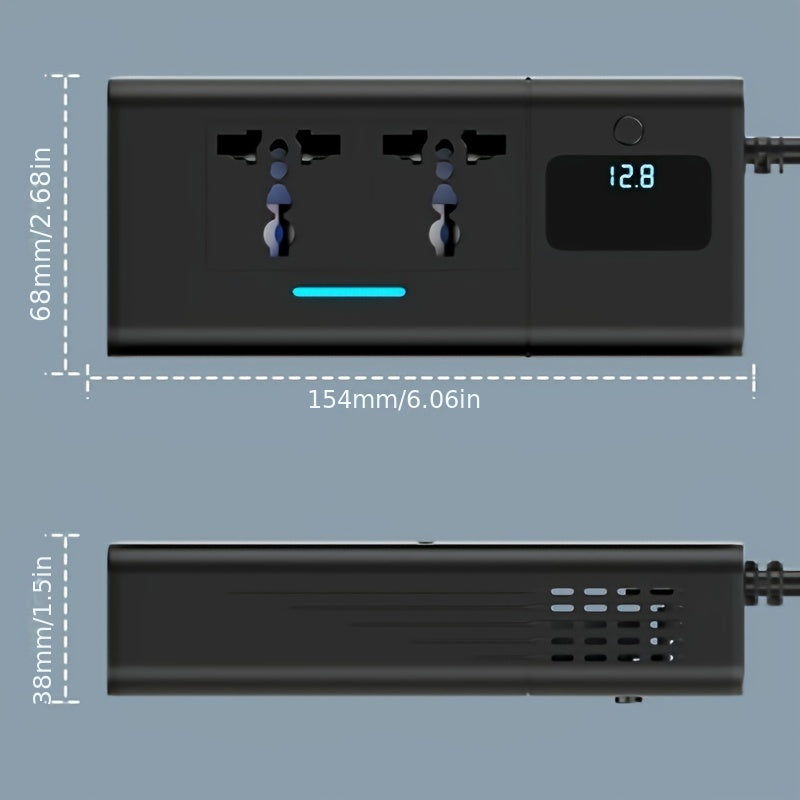 Автомобильный инвертор 200 Вт с 4 портами быстрого зарядки USB - Кипр