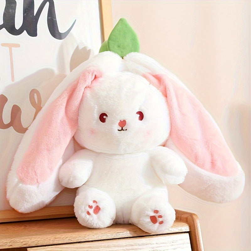 Transformer les lapins en peluche: fraise, carotte et poupées blanches mignonnes