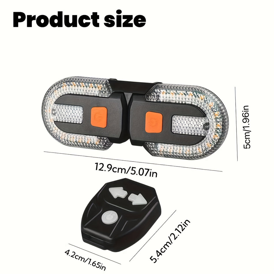 Mountain Bike Wireless Remote LED Tail Light with Detachable Turn Signals