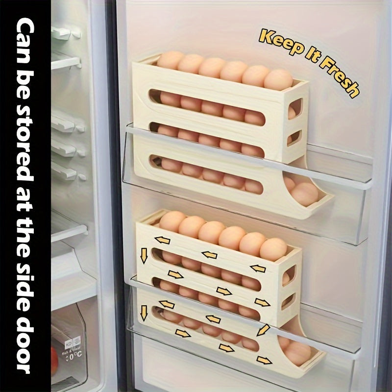 Egg Holder with Auto-Scrolling - Plastic Refrigerator Egg Rack - Cyprus