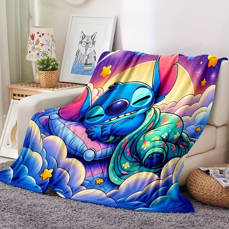 Stitch Cute Cartoon Blanket - Cozy Throw for Home and Travel 🌟