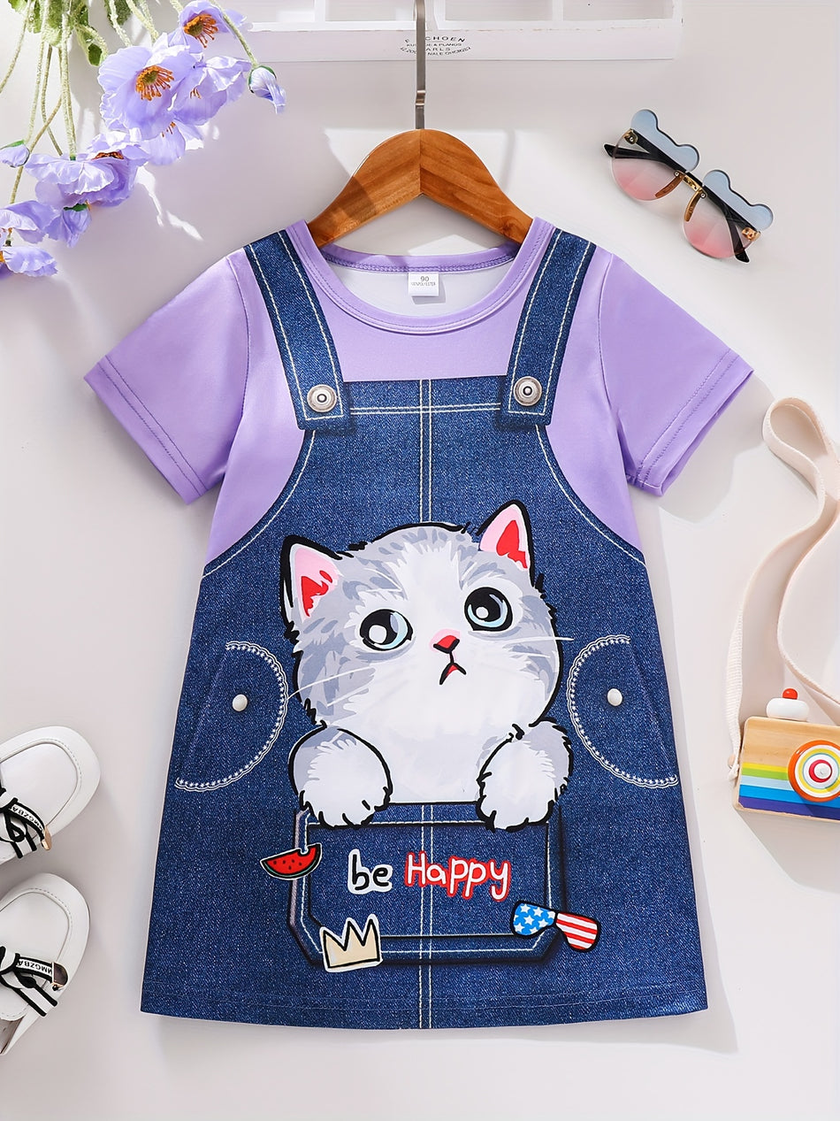 Little Girls 3D Cat Suspender Dress - Κύπρο