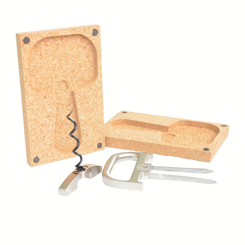 Stainless Steel Cork Extractor & Bottle Opener Set - Ideal for Christmas & Valentine's Day Gifts - Durable Wine Puller with Cork Holder Case - Cyprus