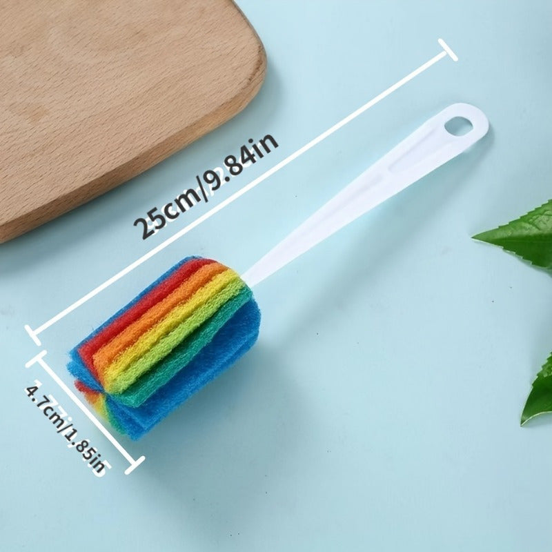 Long Handle Multicolour Kitchen Cup Brush for Stain Removal