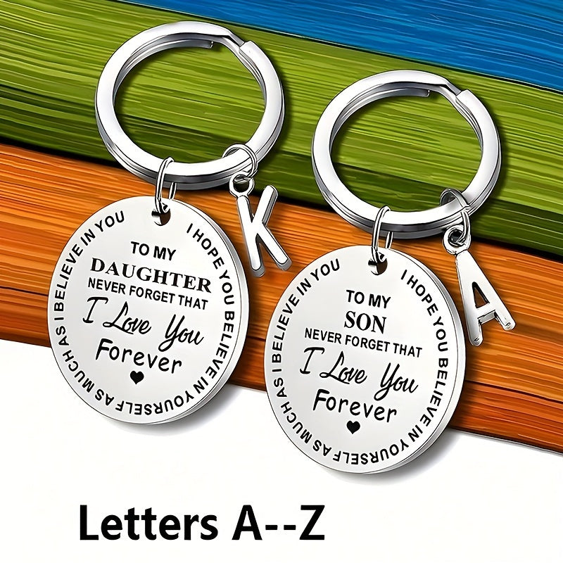 Personalised Simple Stainless Steel Keychain for Son/Daughter - Cyprus