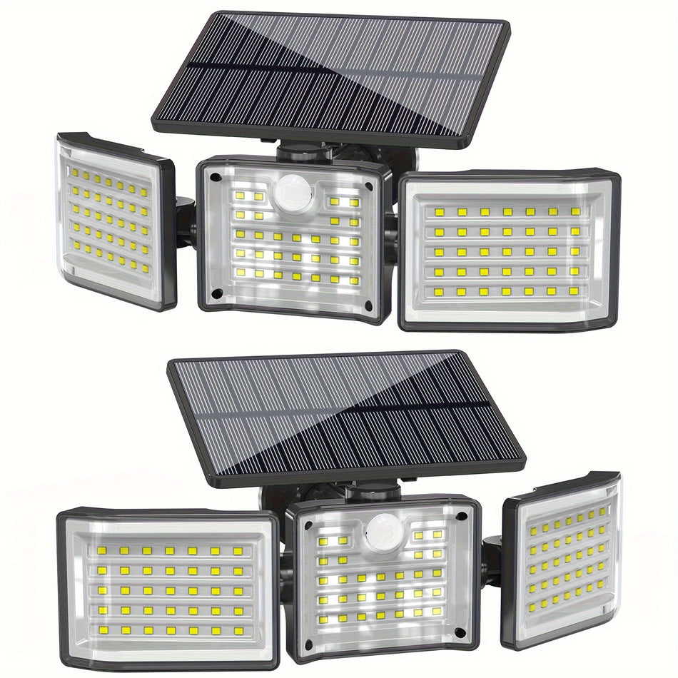 Ultra-Bright 3000LM Triple-Head Solar Motion Sensor Flood Light - Cyprus