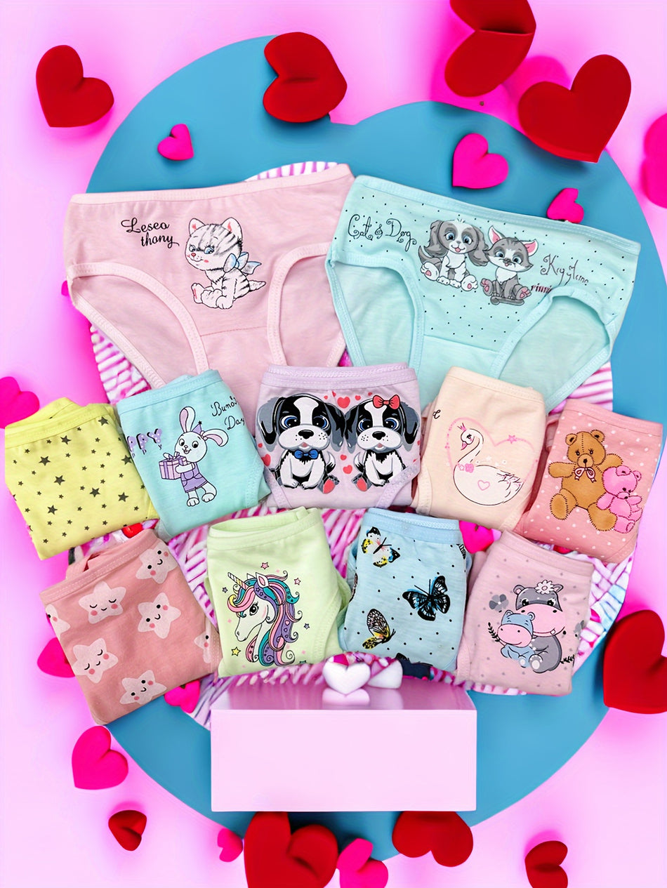 6pcs Cute Cotton Briefs Cartoon Print Panties - Cyprus