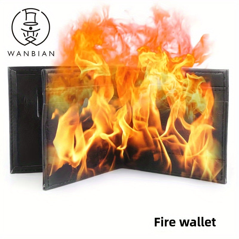 Magic Fire Wallet – Black PU Leather Trick Wallet for Performers