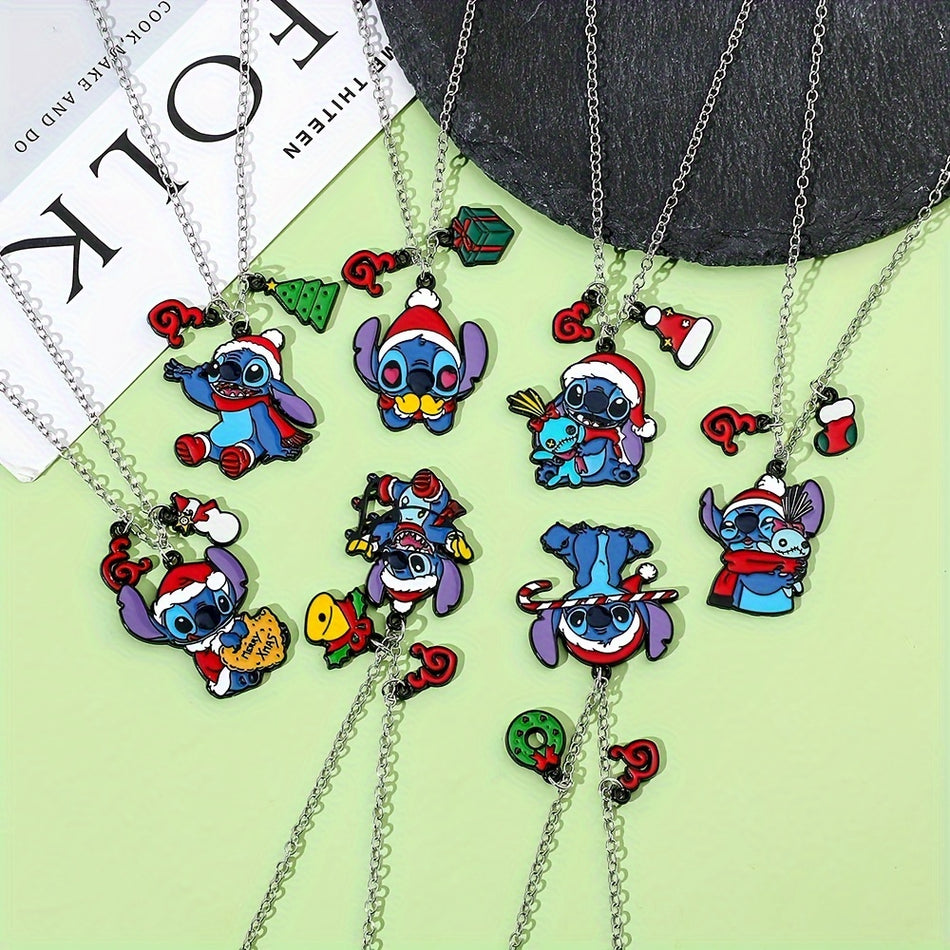 Stitch Christmas Charm Necklace - Festive Animal Theme - Perfect for Daily Wear and Gift Giving - UME Brand - Cyprus