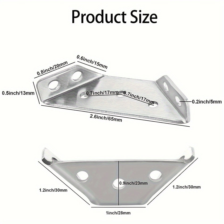 Stainless Steel Furniture Corner Connector with Screws - Heavy Duty Brackets for Wood Frame - Cyprus