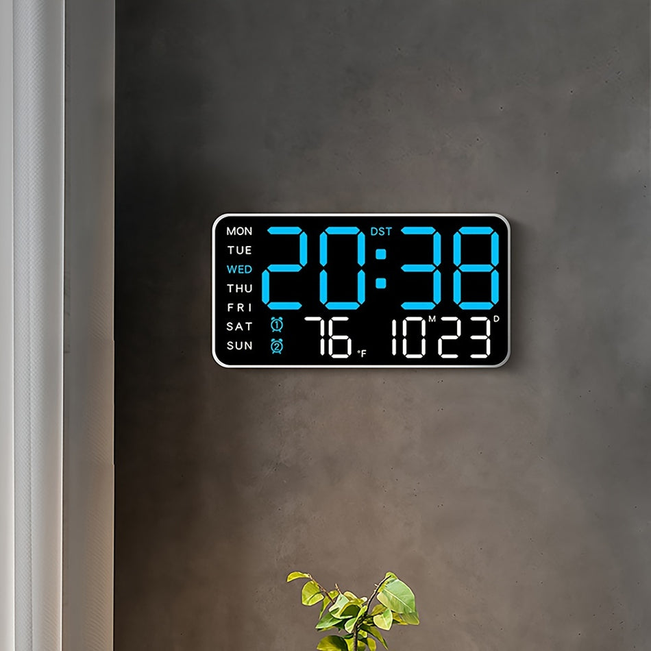 Horloge murale numérique sur le thème fantastique avec affichage LED, calendrier et fonction de réveil de la voix