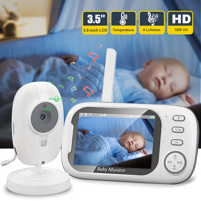 "Smart Baby Monitor with Night Vision, Temperature Sensor & Lullabies"