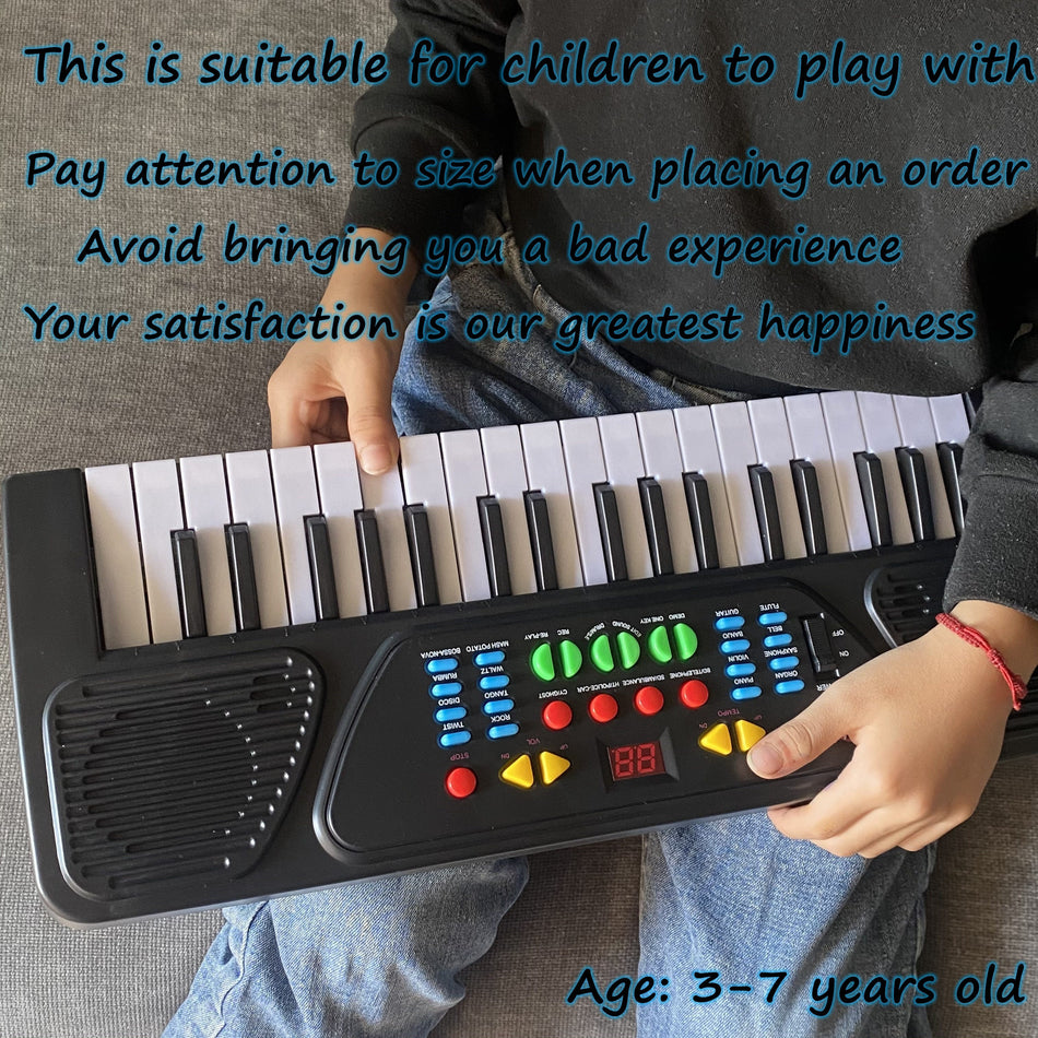 37 Keys Portable Electronic Piano Keyboard with Microphone for Kids