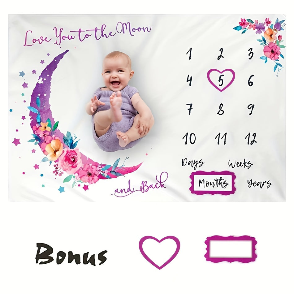 Capture Your Baby Girl's First Year Milestones with the Moon Baby Monthly Calendar 🌙