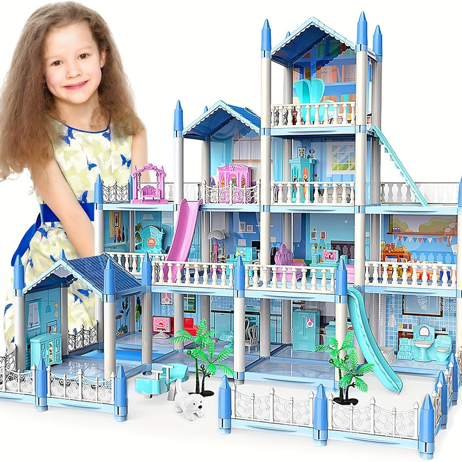 Dream Villa Toy Doll House with Lights - Perfect Gift for Kids Aged 3-8 for Birthday, Halloween, Christmas - Cyprus