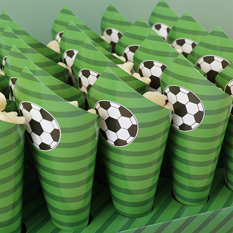 Football Themed Snack Cones, Sports Theme Paper Food Packaging, Soccer Party Supplies - No Box Included - Cyprus
