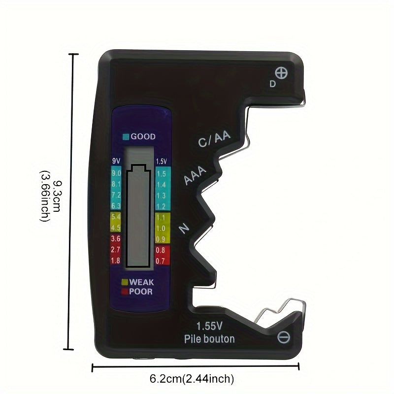 Testeur de capacité de batterie numérique pour AA / AAA / 9V / 1,5 V avec écran LCD