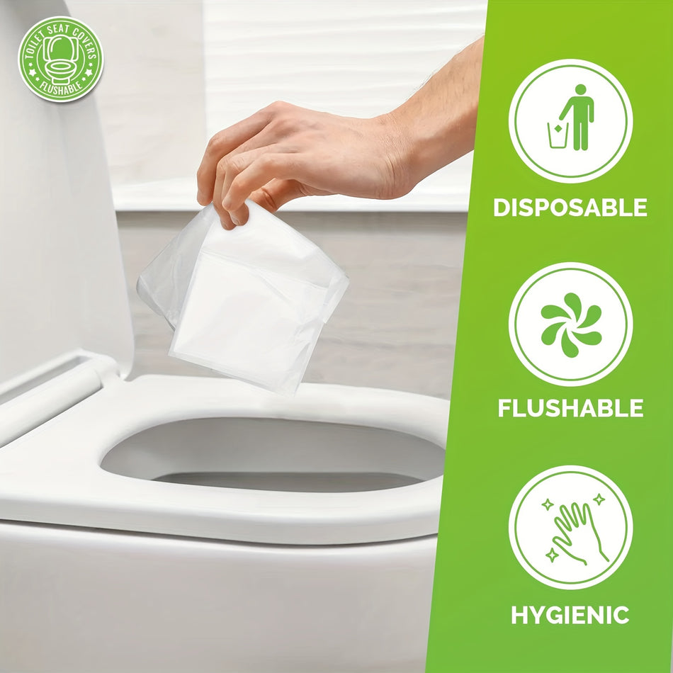 10pcs Flushable Travel Toilet Seat Covers - Hygienic Essentials for Adults on the Go