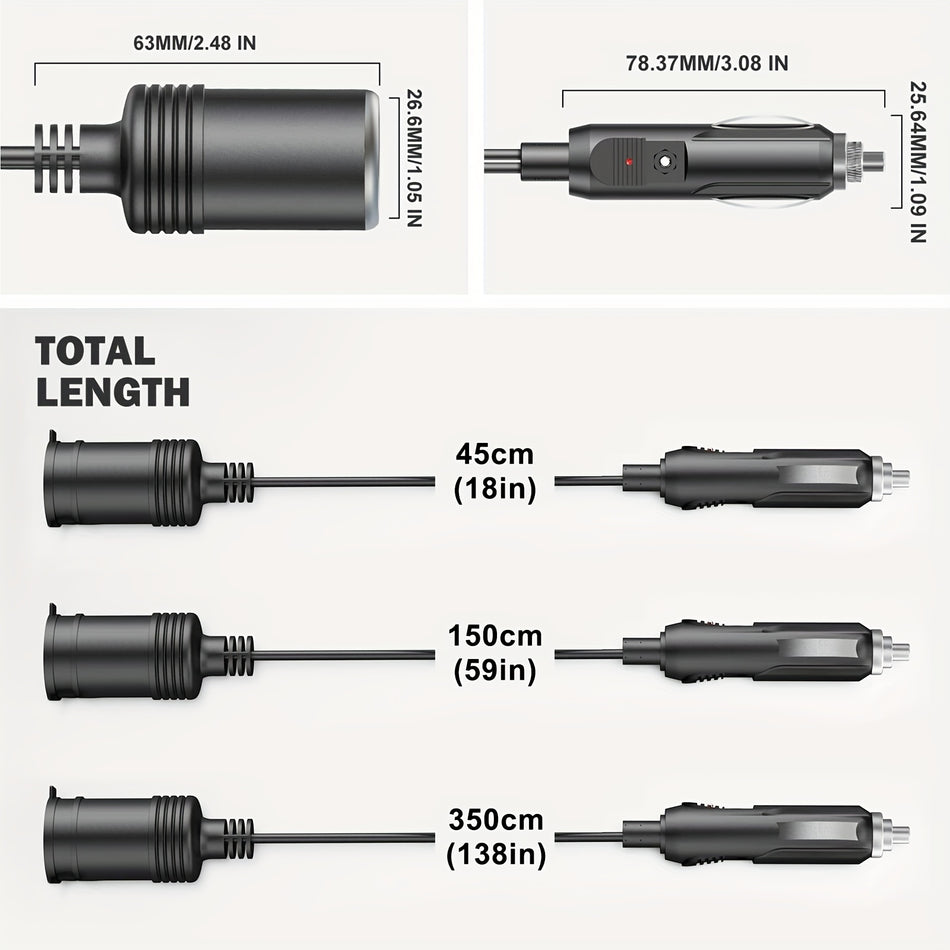 Clelo Araba Çakası Uzatma Kablosu Erkek Fişine Kadın Soketi 12V/24V LED 15A Sigorta - Kıbrıs