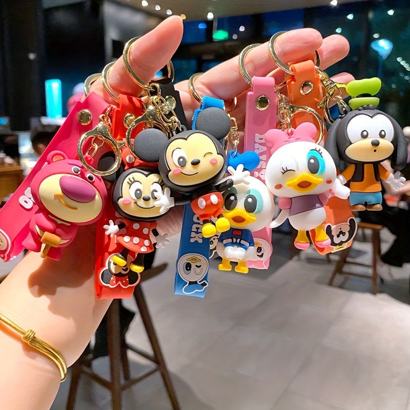 Donald Duck Charm ile Mickey & Minnie Keychain - Parti Favors ve Hediyeler İçin Silikon - Kıbrıs