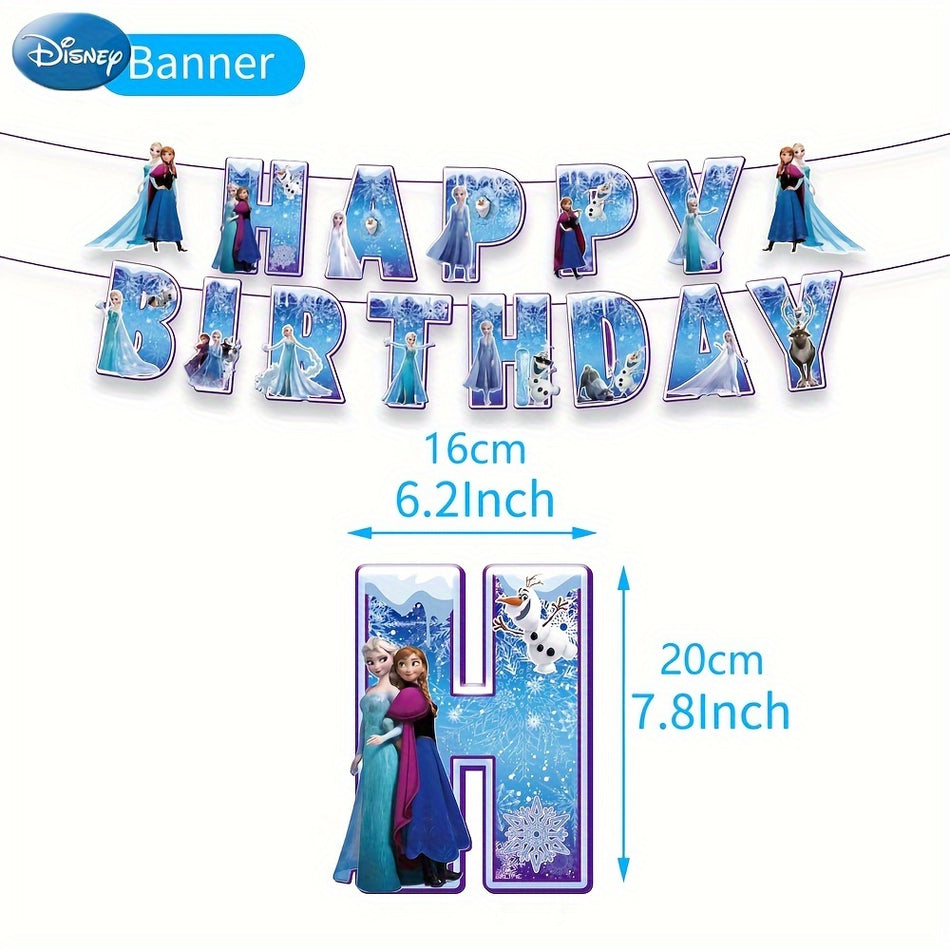 🔵 Disney Frozen Princess Elsa 36pcs Birthday Party Set - Officially Licensed, UME Brand, Cake/Cupcake Toppers, Balloons - Cyprus