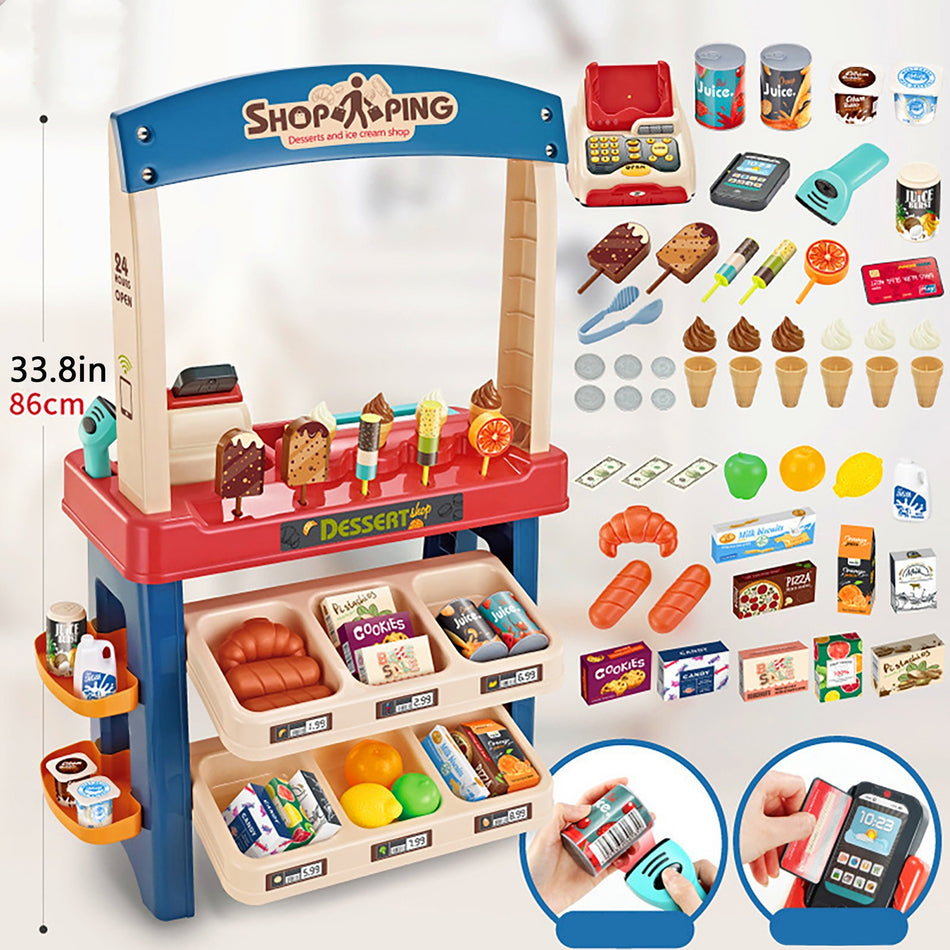 Supermarket Shopping Cart Toy Set with Accessories for Kids - Cyprus