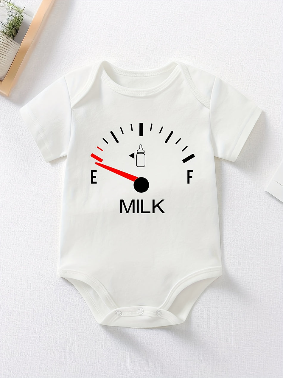 Cute Milk Countdown Print Pure Cotton Romper - Cyprus