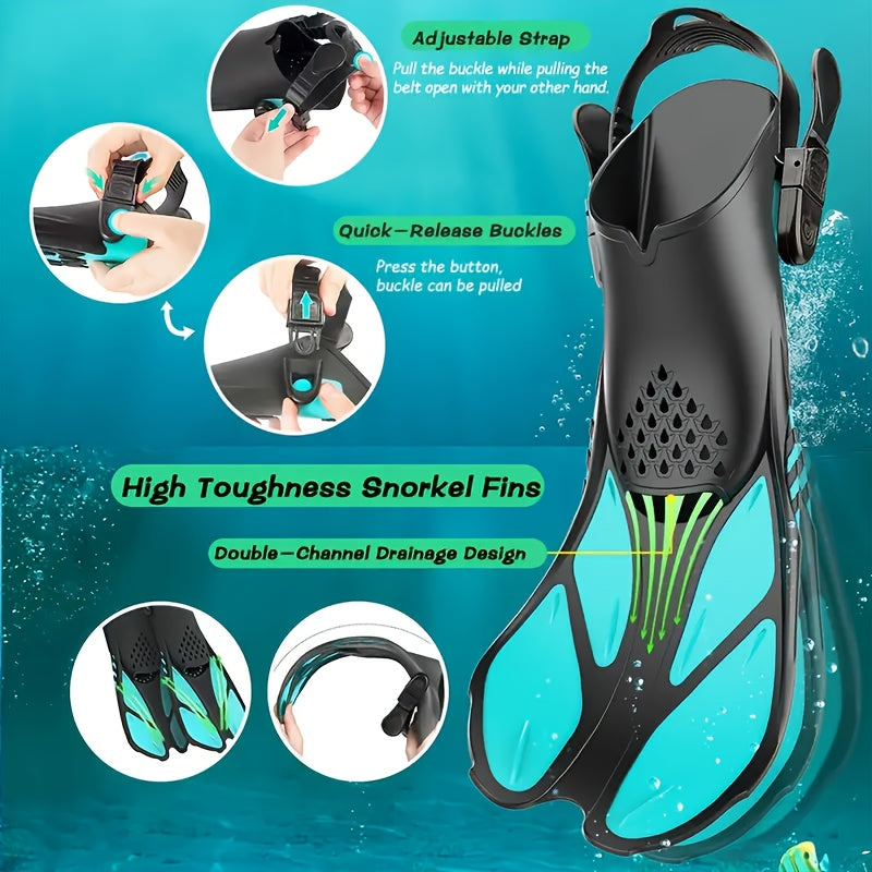 Adjustable Snorkeling Diving Fins - Perfect Swim Partner - Travel-Friendly - Cyprus