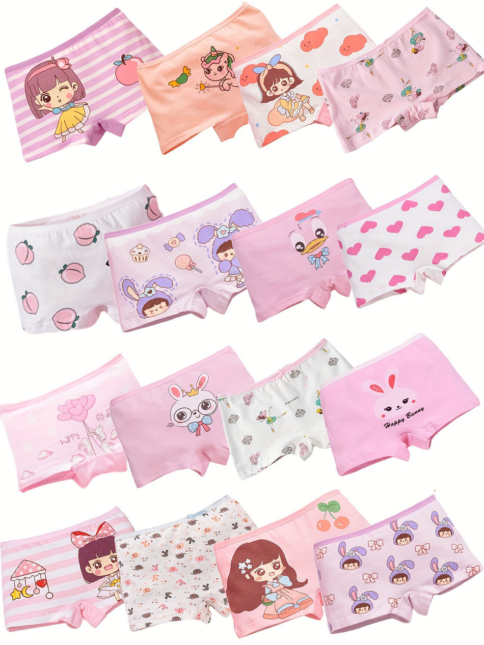 8 Pcs Girls Cute Cartoon Printed Briefs Set - Cyprus