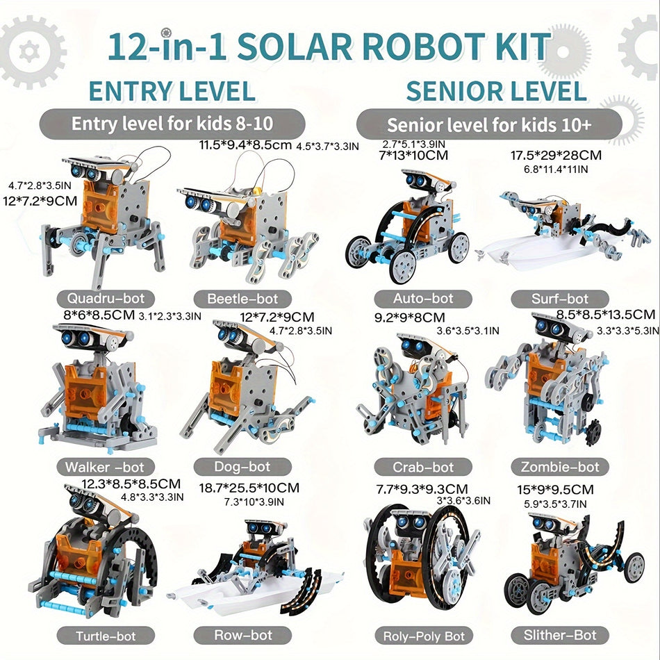 Комплект Robot 13 -в -1 Solar & Battery Poots - образовательное строительство STEM для детей 8-12 - идеальный подарок для мальчиков и девочек - Кипр