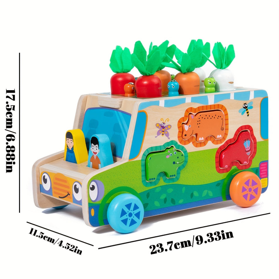 Montessori 5'i 1 arada Ahşap Eğitim Oyuncak Seti - İnce Motor Becerileri Geliştirme - Kıbrıs