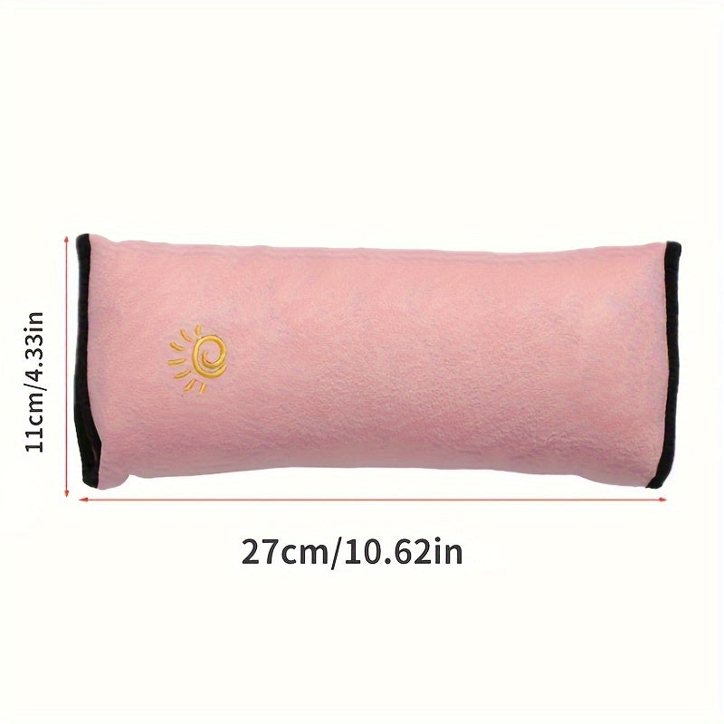 Auto Pillow Car Safety Shoulder Guard for Kids - 100% Cotton, Soft Velvet