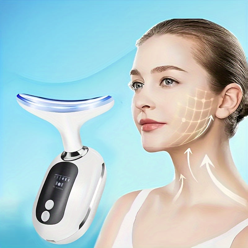 Rejuvenating 3-Colors Face Massage Device, Portable, USB Rechargeable Face And Neck Beauty Device, Gifts For Women, Mother's Day Gift