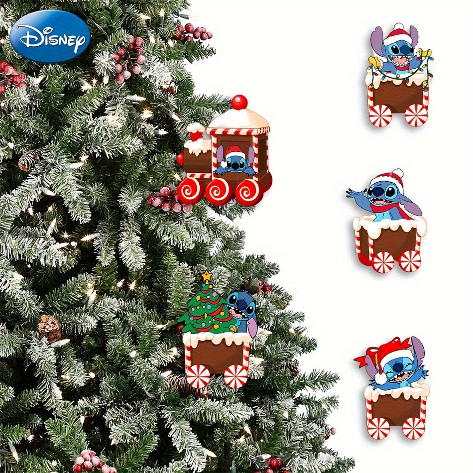 Stitch Wooden Christmas Ornament Set - Festive Daily Decorations for Your Christmas Tree - Cyprus