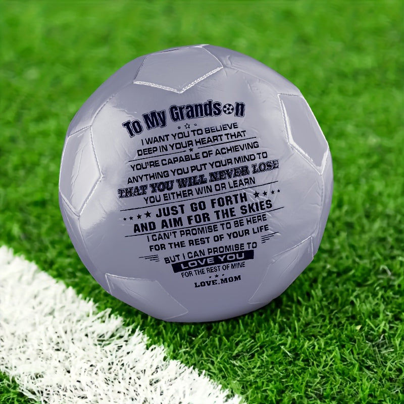 Inspirational Engraved Soccer Ball for Grandson - Youth PU Material - Cyprus