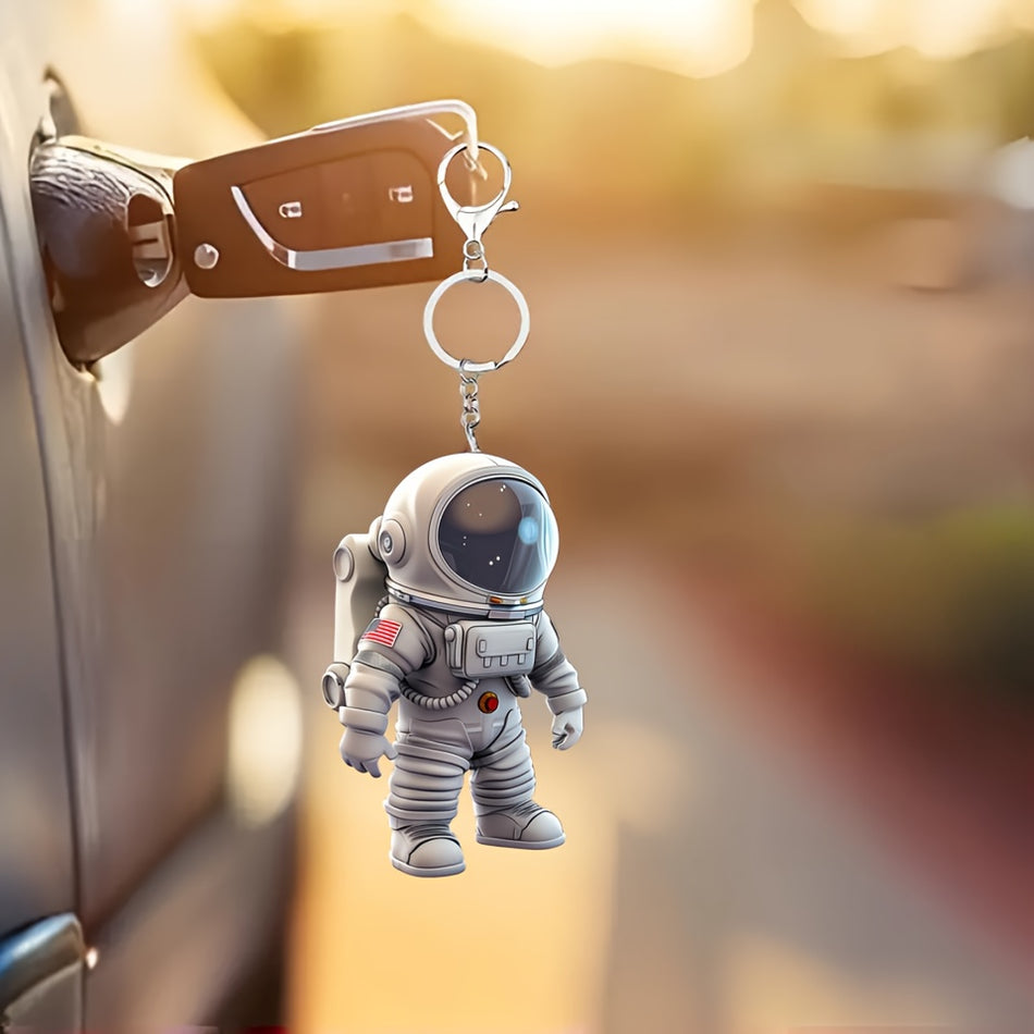 Astronaut Acrylic Keychain - Fashionable 2D Car & Backpack Charm, Perfect Gift For Girls - Cyprus