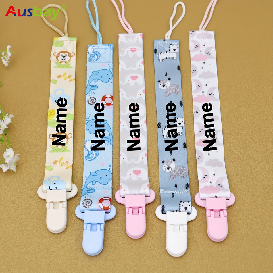 Ausbay Personalized Pacifier Clip With Name - Ideal for Gifting!