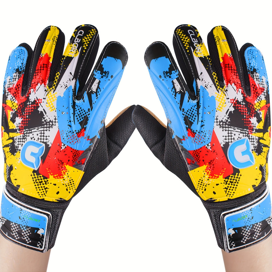 Graffiti Style Non-Slip Soccer Goalkeeper Gloves with Double Wrist Protection