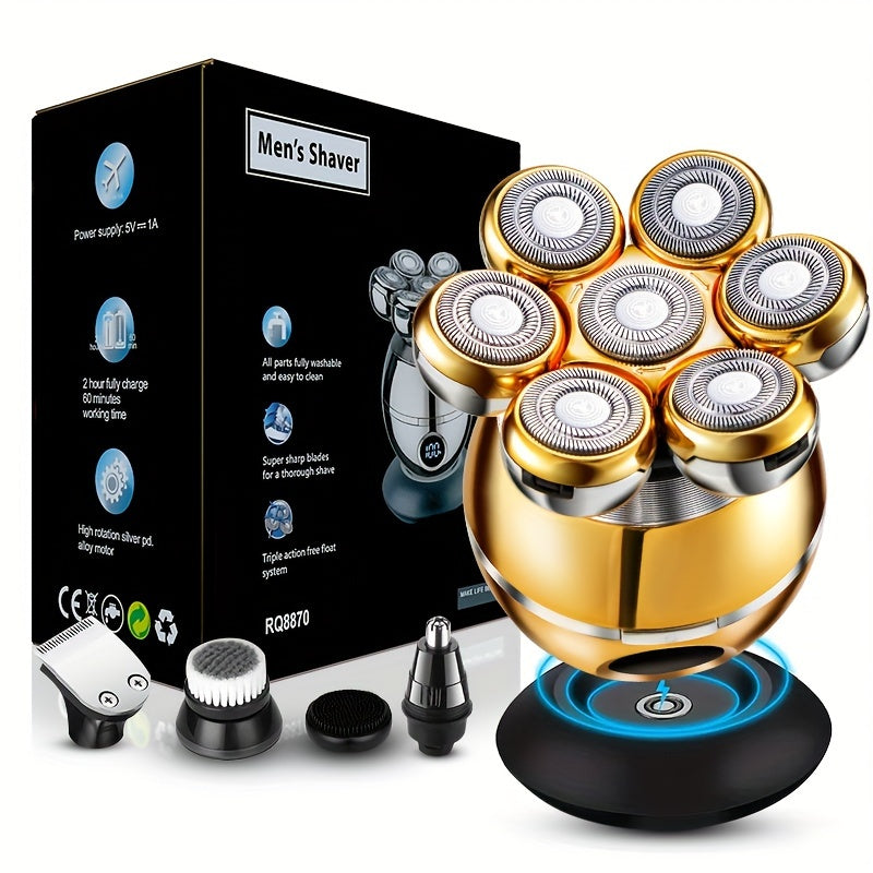 GERTZY 5-in-1 Wireless Bald Men's Digital Shaver & Beauty Set - Cyprus