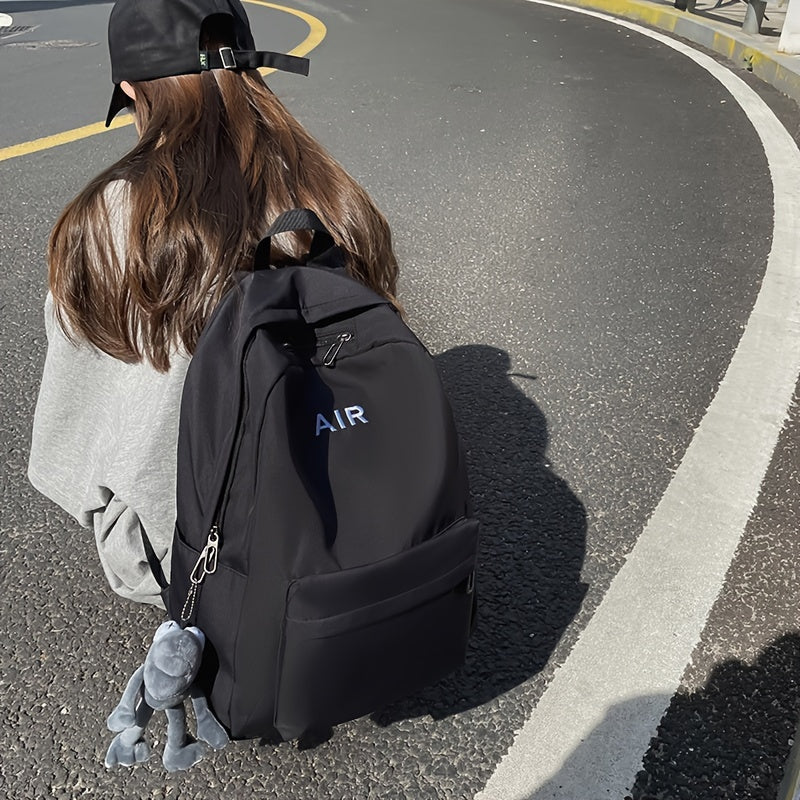 Simple Canvas Campus Backpack with Laptop Compartment - Cyprus