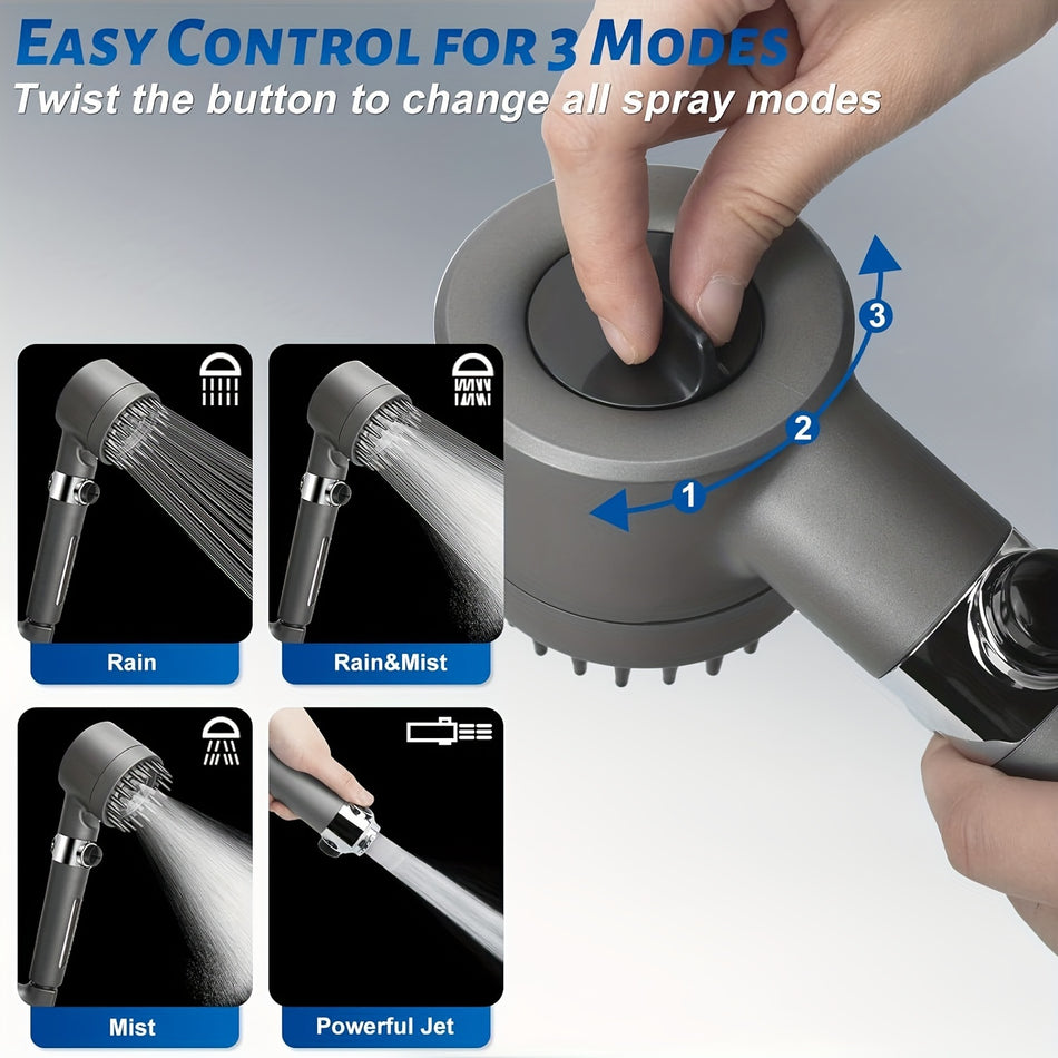 4 -дюймовая насадка для душа с высоким давлением с массажиной кожи головы и шампунь - смягчает жесткую воду, 3 настройки, съемный дизайн для ухода за кожей и волосами - Кипр