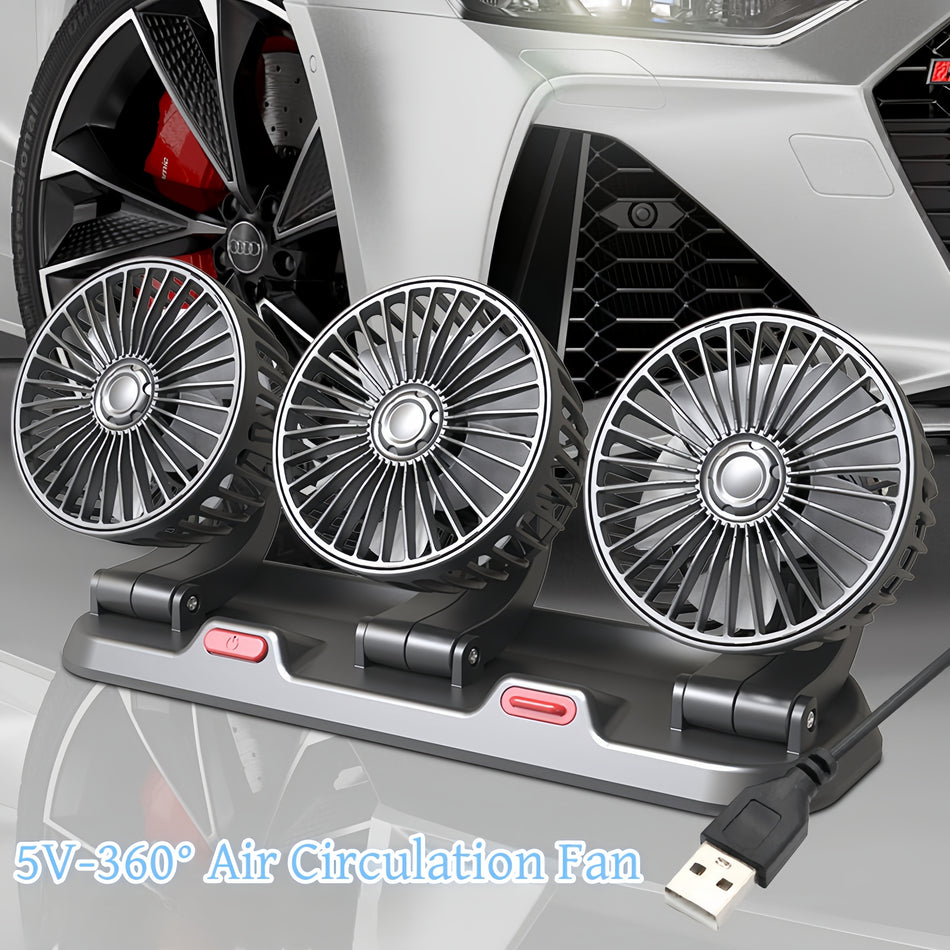 Three-Head USB Car Fan for Air Circulation - Cyprus