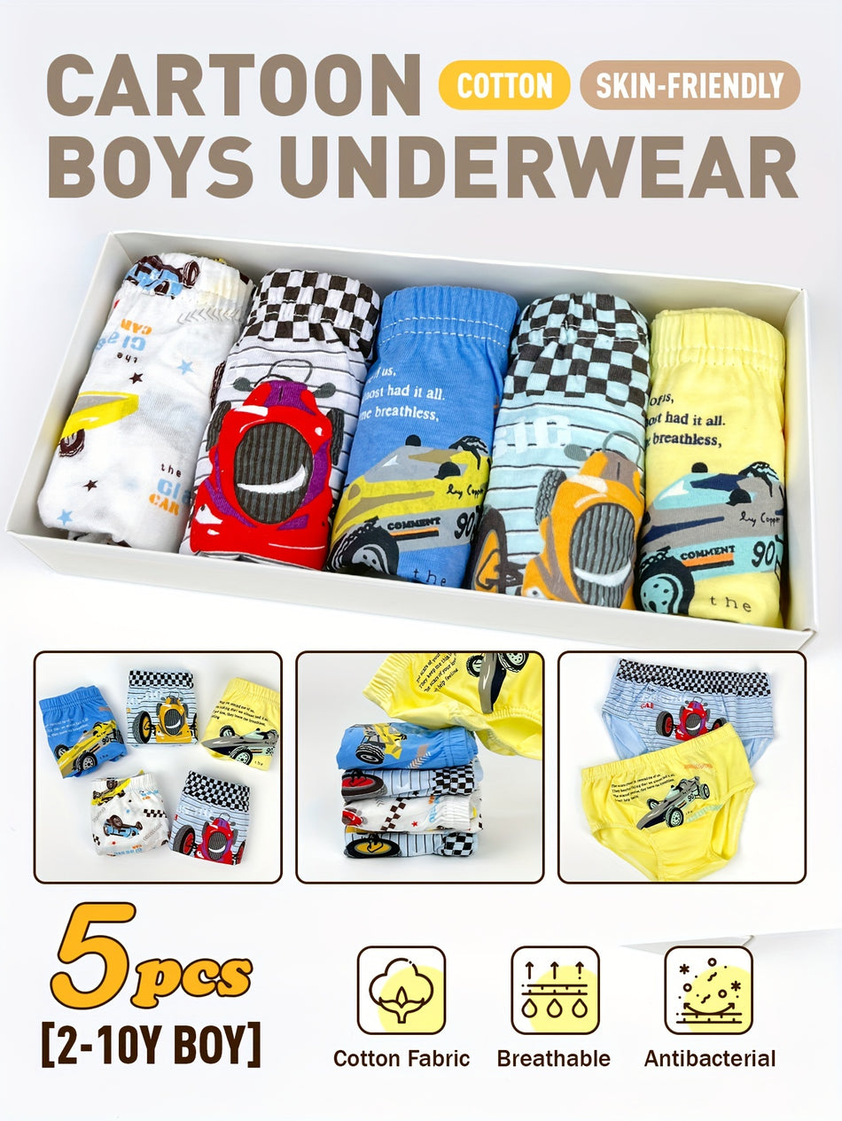 Boys Briefs with Cartoon Flying Car Print - Cyprus