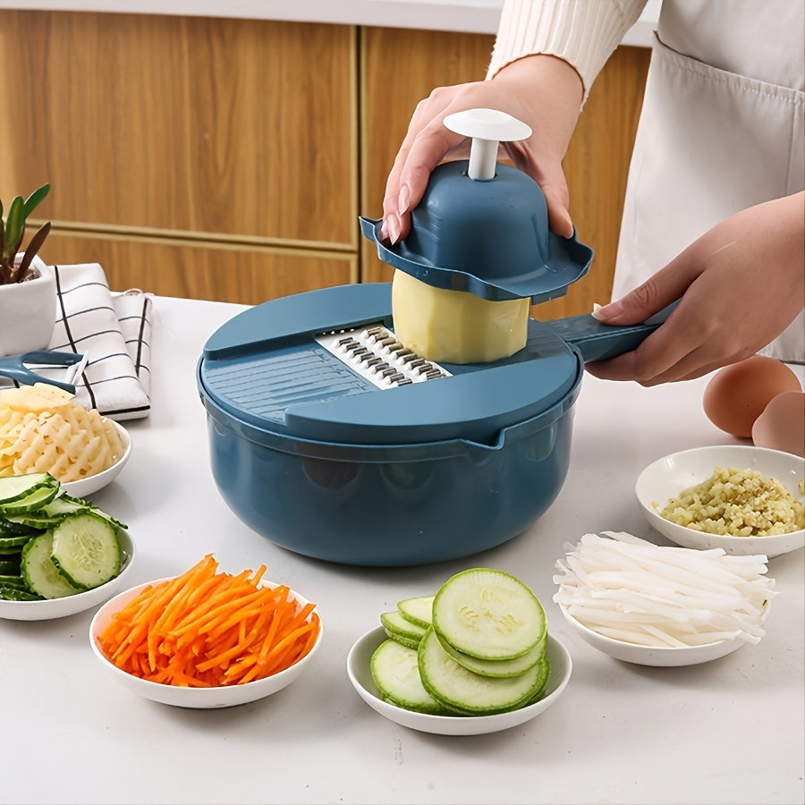 12-in-1 Manual Vegetable Chopper & Slicer for Effortless Kitchen Prep