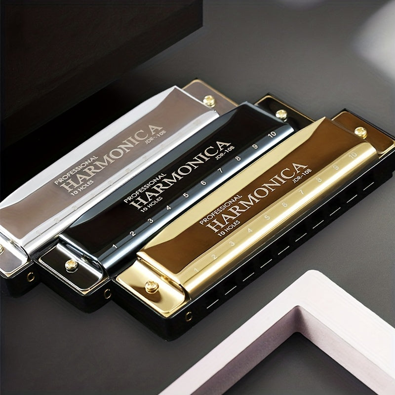 JDR Professional C Key Blues Harmonica avec un étui dur