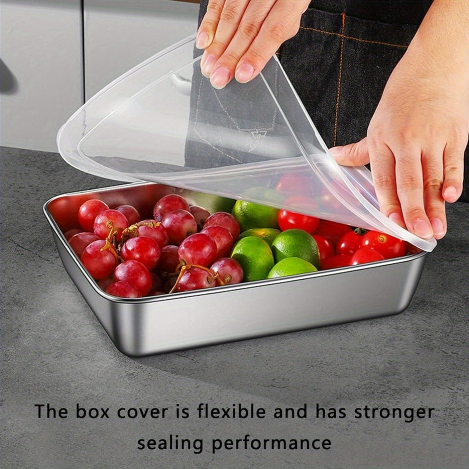 4-Piece Leak Proof Stainless Steel Food Storage Container Set