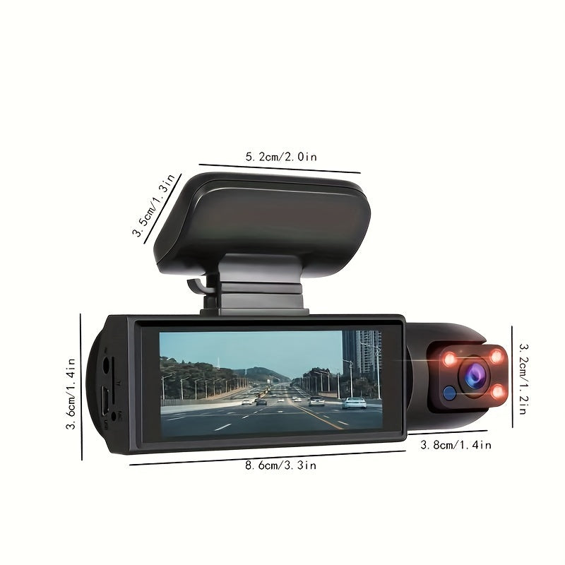 Dual Camera Dash Cam with IR Night Vision and 1080P Resolution - 8.03 Cm IPS Screen - Cyprus