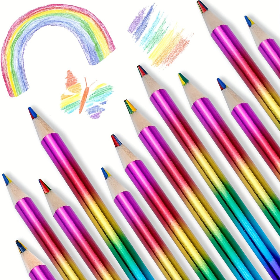 16pcs Regenbogenfarbstifte in 4 Farben - lebendiges Set für Künstler, Schüler, Lehrer - Zypern