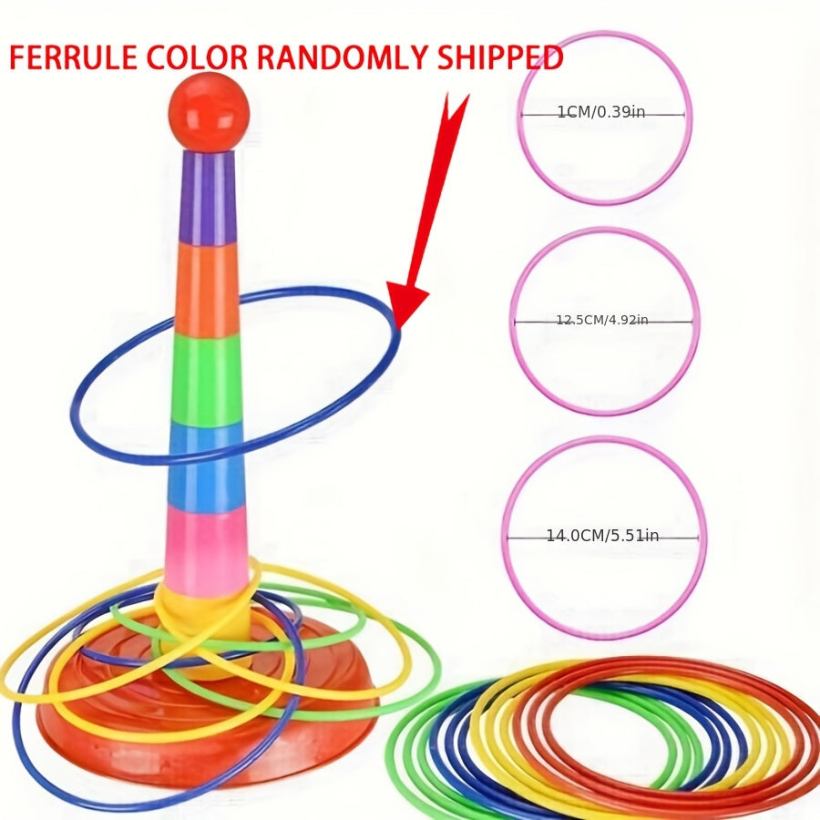 Rainbow Tower Hoop Toy and Ring Toss Game Set - Cyprus