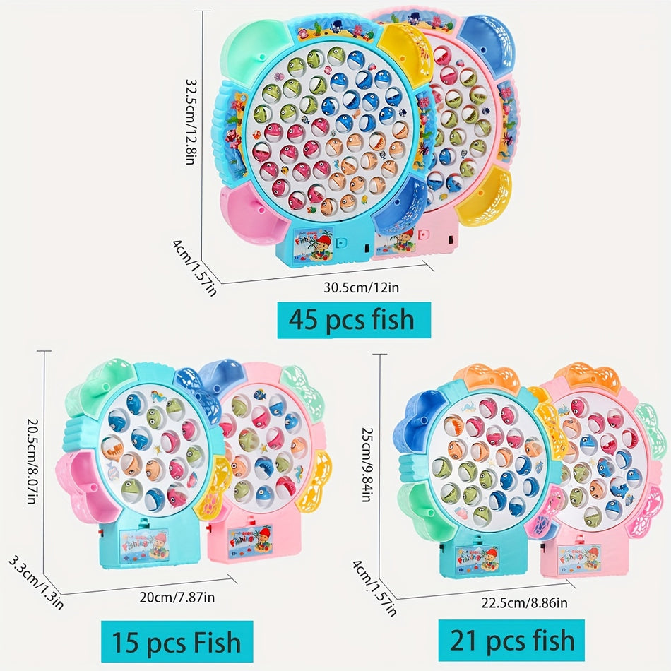 لعبة صيد السمك للأطفال تدور بالكهرباء مع الموسيقى، أزرق ووردي، موديلات متعددة - قبرص